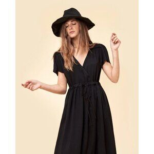 Christy Dawn "The Dawn" Dress Size Plus 2X XXL Black Midi 47” Long Drawstring